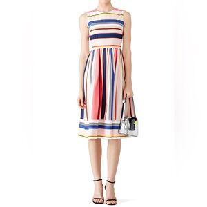 Kate Spade New York fit & flare striped Berber Midi Dress preppy/chic. Cotton
